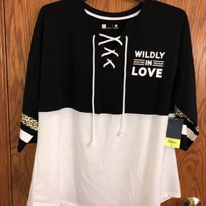 Xersion Top Black White Animal Print Plus Sz 0X